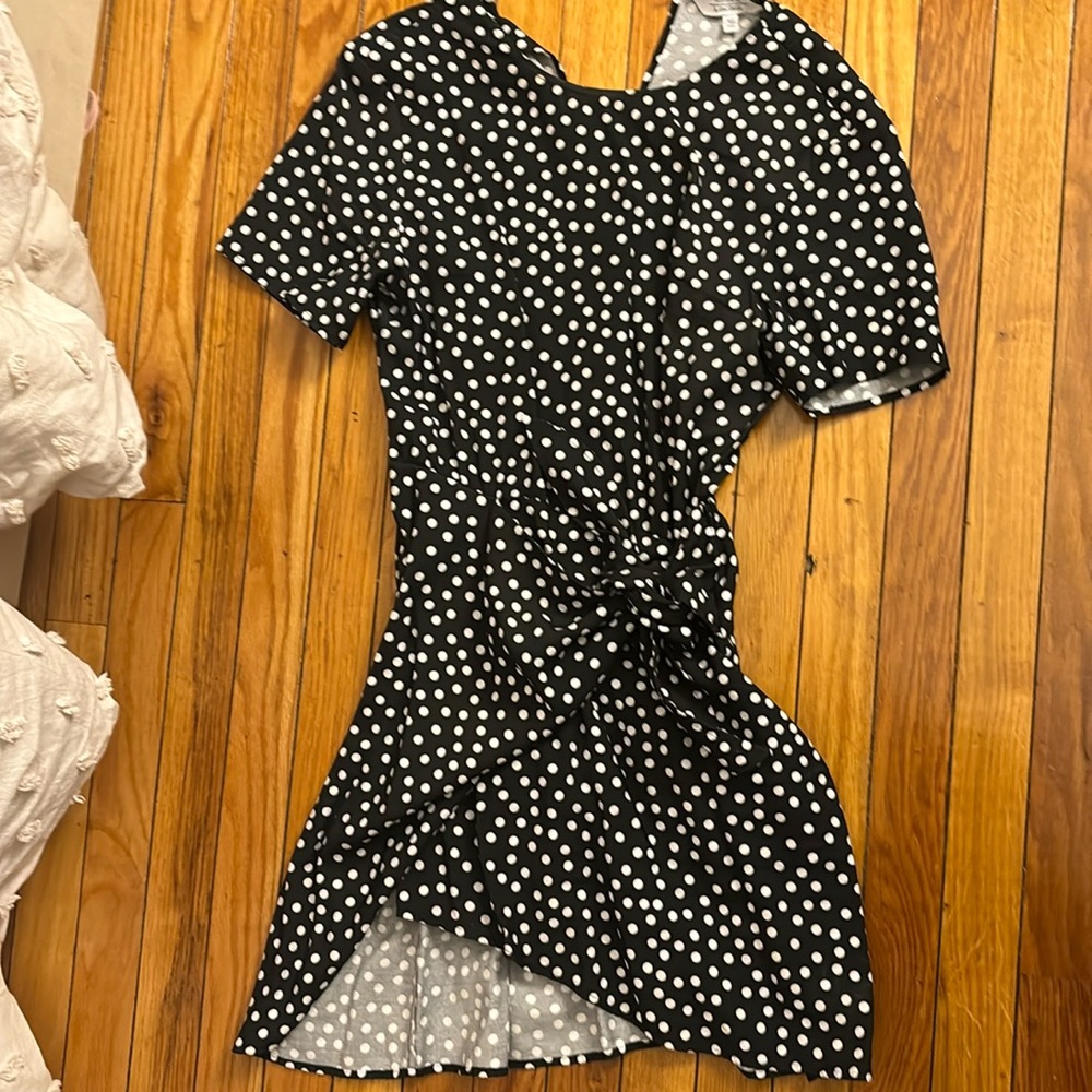 Black white polka dot dress
